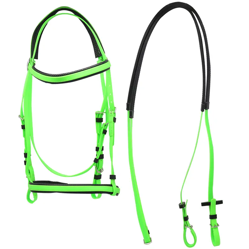 Full Horse Dressage Bridle Cold-Resistant PVC Synthetic Nylon Material Western Style Leather Saddle English Riding Activities