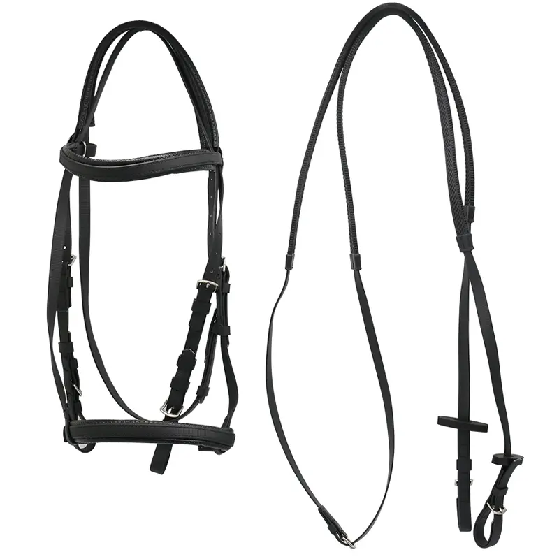 Full Horse Dressage Bridle Cold-Resistant PVC Synthetic Nylon Material Western Style Leather Saddle English Riding Activities
