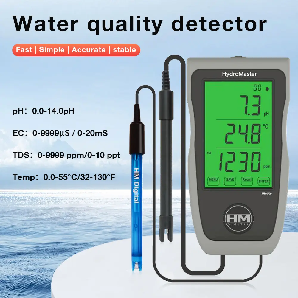 High Quality Wholesale HM Water Quality Tester EC PH TDS TEMP LCD Display Acidity Meter Manual Acidity Tester Online PH Tesrer