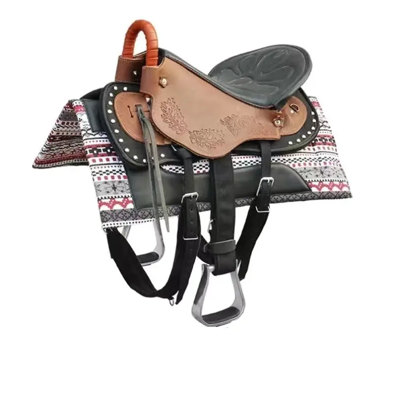 Natural Cowhide Leather Horse Saddle Pad Horse Supply Western Luxury Horse Racing Saddle