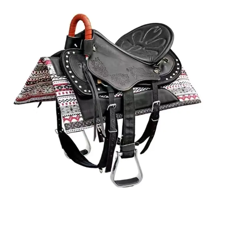 Natural Cowhide Leather Horse Saddle Pad Horse Supply Western Luxury Horse Racing Saddle