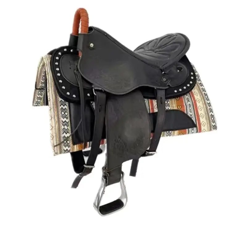 Natural Cowhide Leather Horse Saddle Pad Horse Supply Western Luxury Horse Racing Saddle