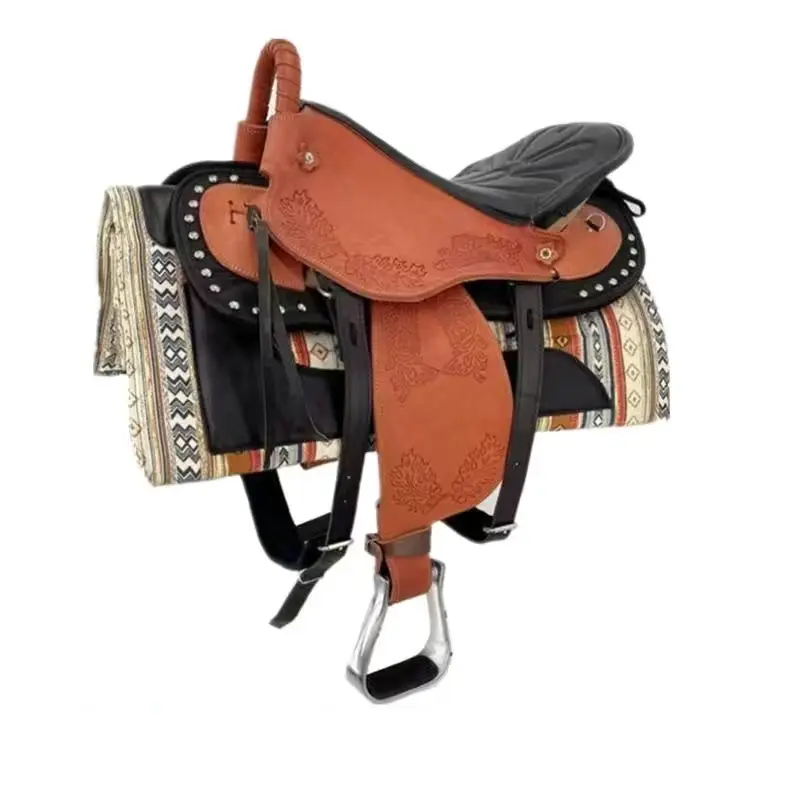 Natural Cowhide Leather Horse Saddle Pad Horse Supply Western Luxury Horse Racing Saddle