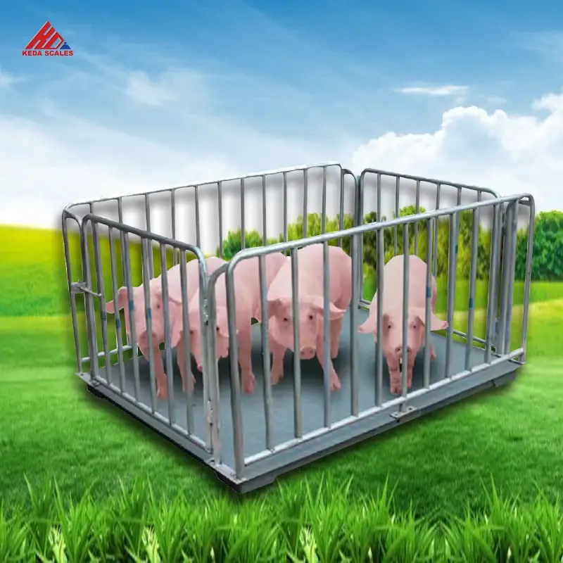 High quality steel Electronic Cattle Sheep Weighing Scale  For 3000KG Portable Livestock Weigh Scales Animal Scale  with  fence