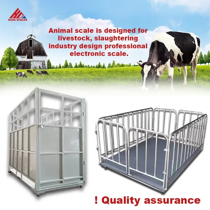 High quality steel Electronic Cattle Sheep Weighing Scale  For 3000KG Portable Livestock Weigh Scales Animal Scale  with  fence