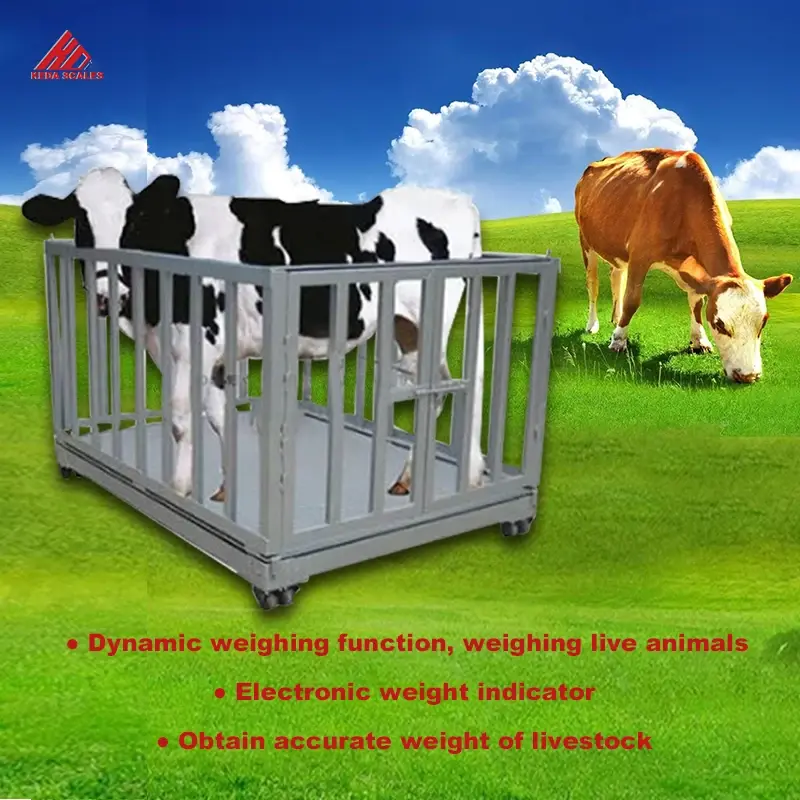 High quality steel Electronic Cattle Sheep Weighing Scale  For 3000KG Portable Livestock Weigh Scales Animal Scale  with  fence