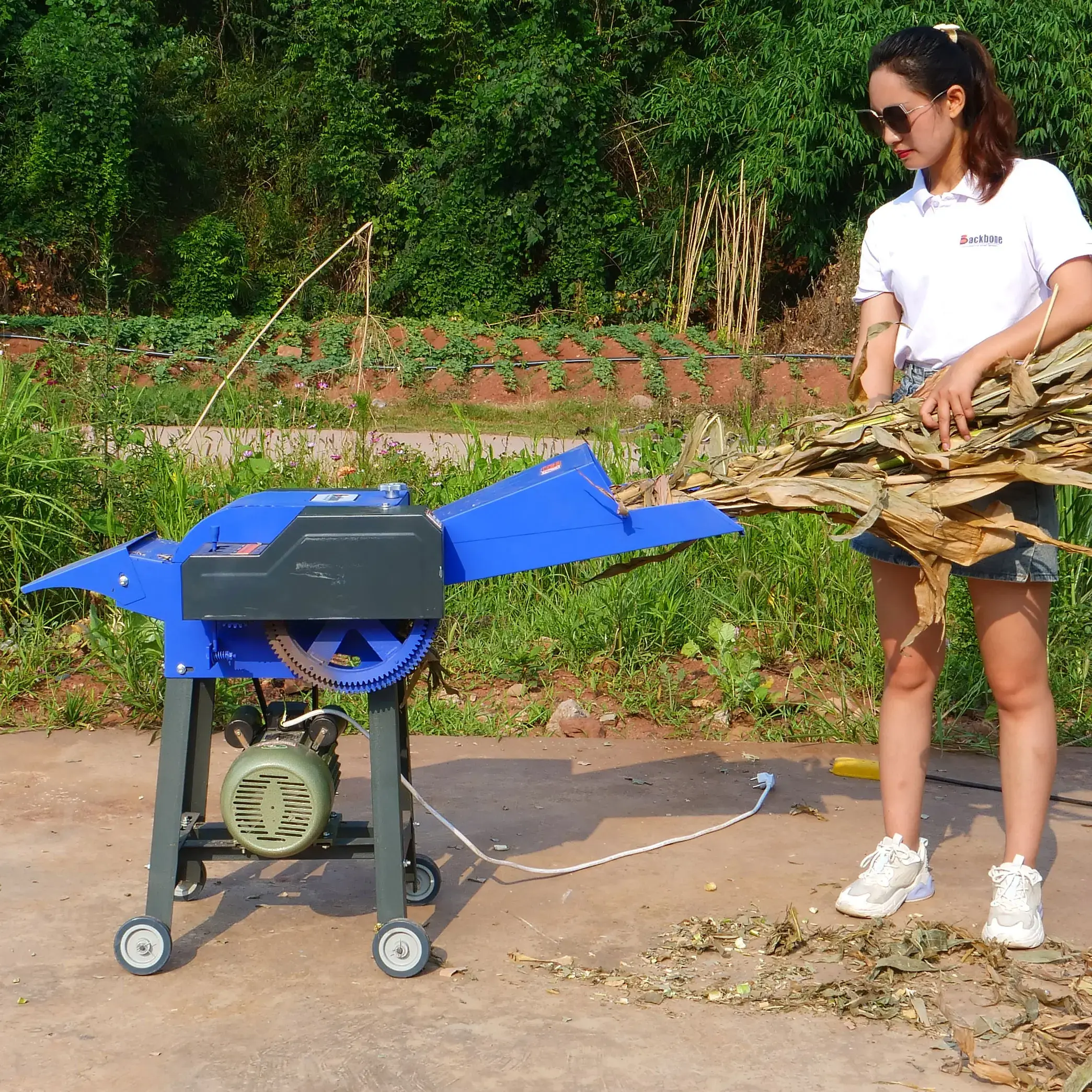 Hot sale high quality cattle hay cutting machine kenya animal feed machinery multi purpose chaff cutter produced by Backbone