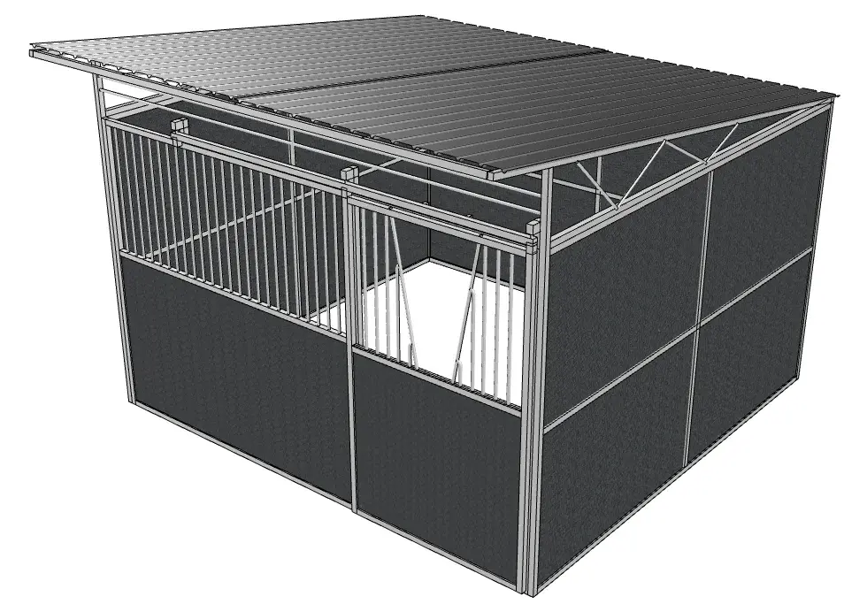 Custom to Order Pre-galvanized Steel Frames Portable Horse Stables with Roof