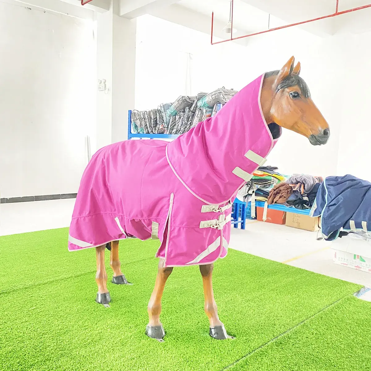 Good Quality Equestrian 600D Waterproof Breathable Combo Neck Turnout Horse Rug, Horse Racing Supplies Horse Blanket