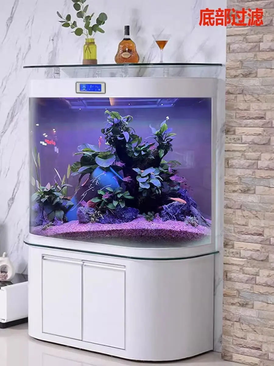 6ft 200 Gallon Ultra White Glass Large Marine Fish Tank Aquarium With Stand Cabinet and Sump