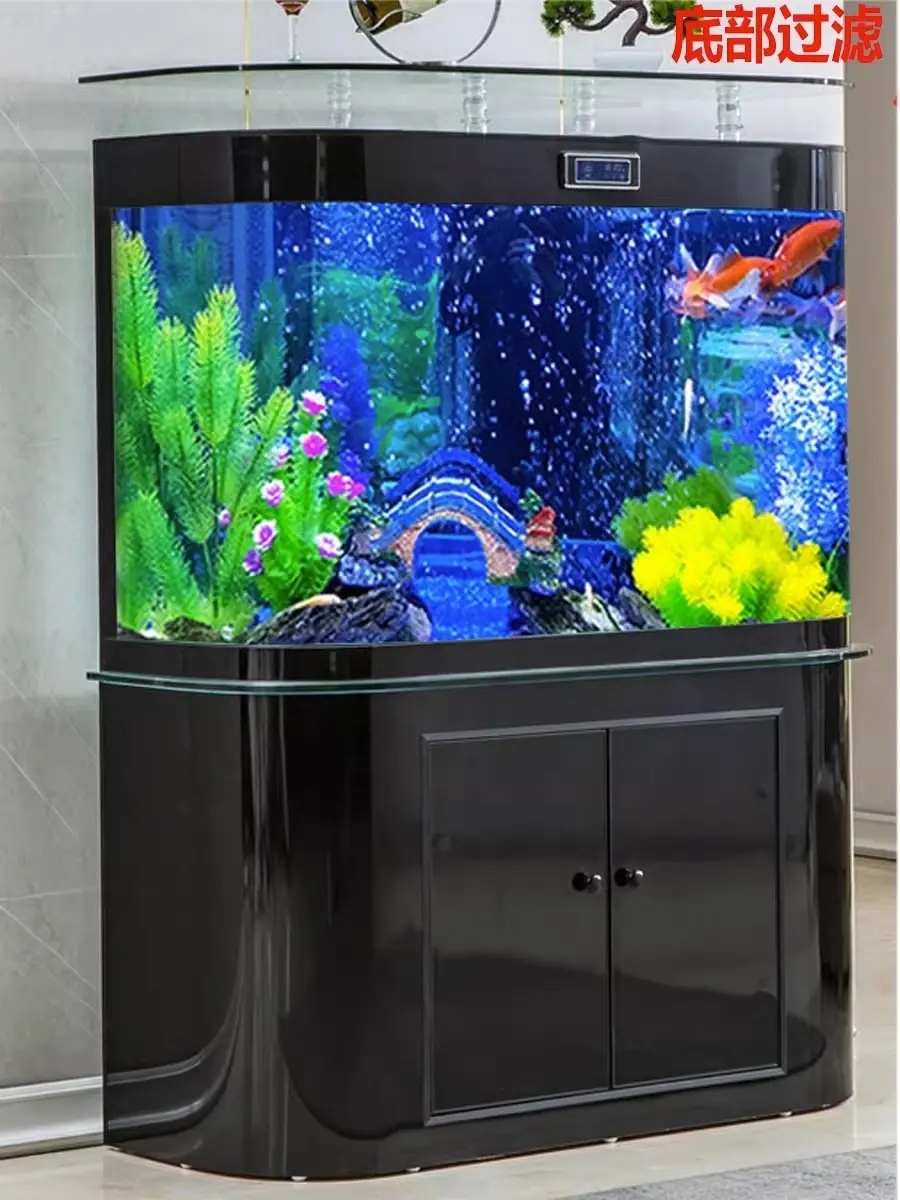 6ft 200 Gallon Ultra White Glass Large Marine Fish Tank Aquarium With Stand Cabinet and Sump