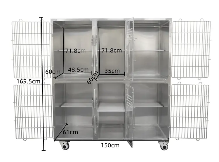 Luxury hospital cat dog cages with six holes
