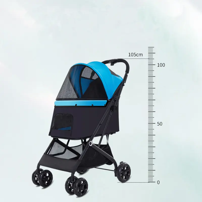 Customized Large Space Fold Rover Double Decker Stair Climbing 3 in 1 Pet Stroller for Large Dogs Stroller for Small Dog