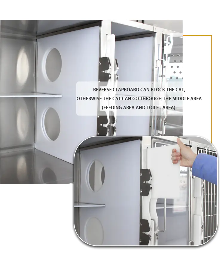 Luxury hospital cat dog cages with six holes