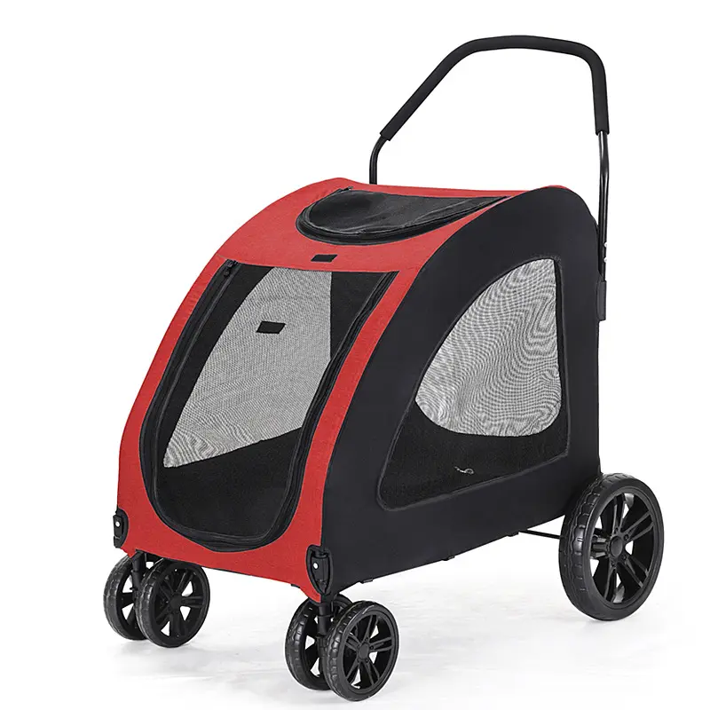 Pet Stroller Travel Folding Carrier Easy One-Hand Fold Luxury Pet Dog Stroller 4 Wheels