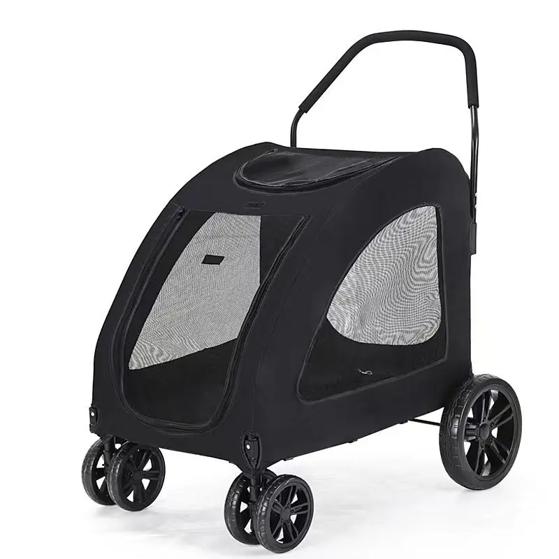 Pet Stroller Travel Folding Carrier Easy One-Hand Fold Luxury Pet Dog Stroller 4 Wheels