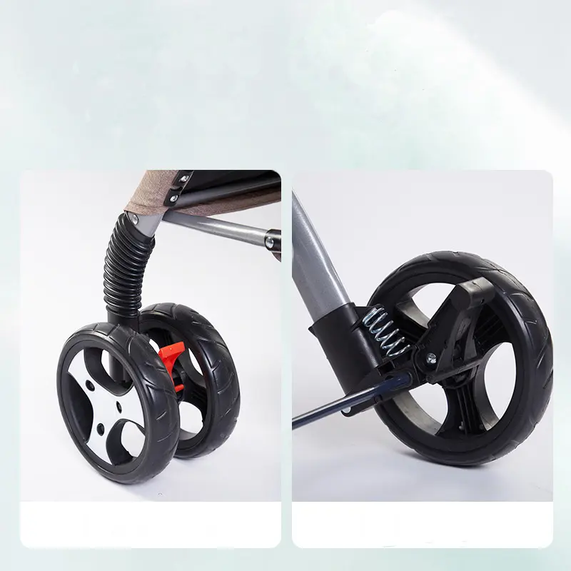 Dog Stroller Luxury 4 Wheels Pet Stair Climbing Trolley Pet Stroller Pet Cart Carrier Accessories Waterproof Fabric