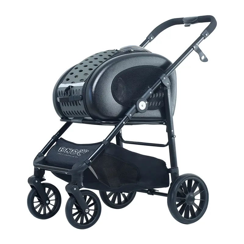 New designed Customized double foldable new fashion high quality pet carrier travel stroller pet cart buggy