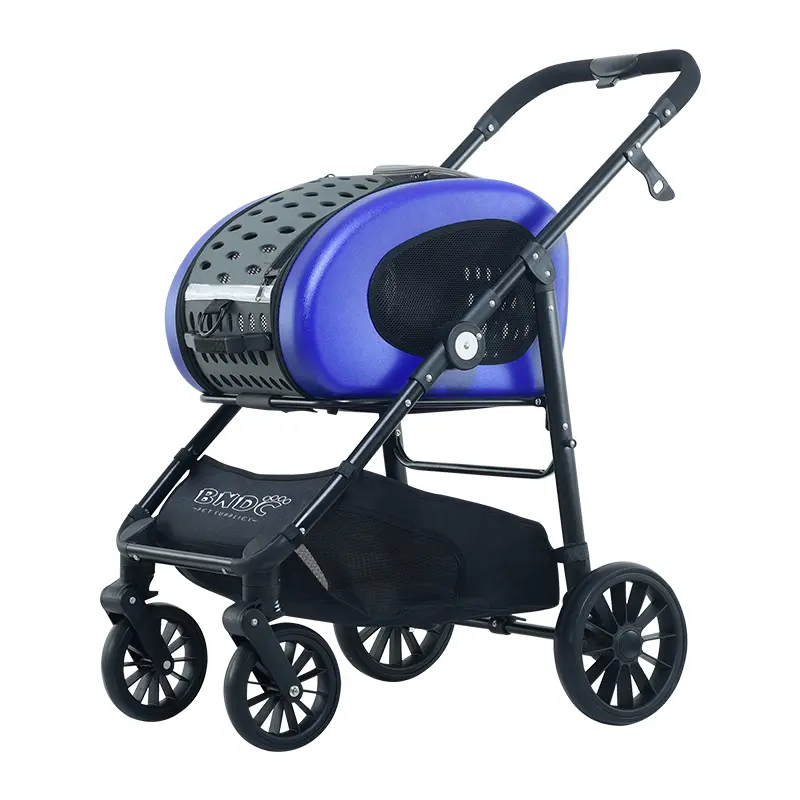New designed Customized double foldable new fashion high quality pet carrier travel stroller pet cart buggy