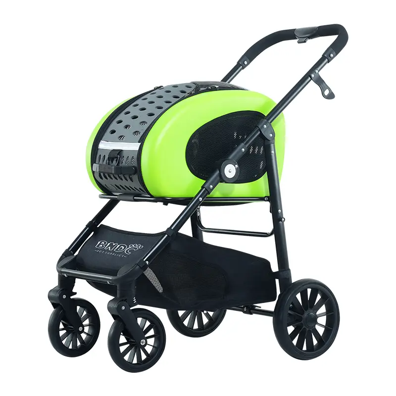 New designed Customized double foldable new fashion high quality pet carrier travel stroller pet cart buggy