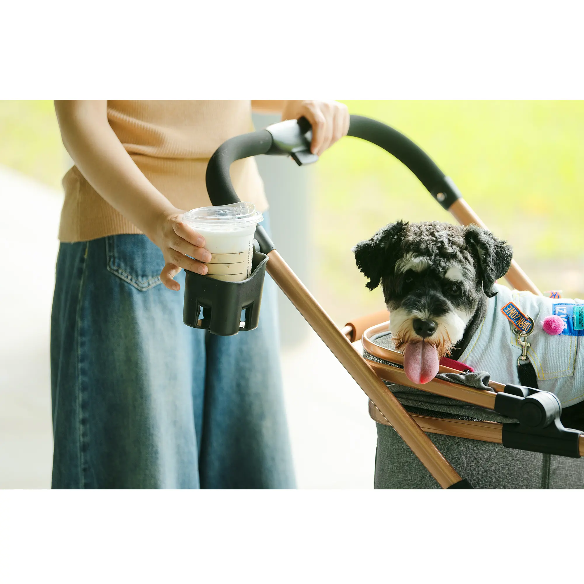 2024 Lightweight Foldable Jogging Stroller with Storage Basket for Cats and Dogs Pet Carrier Trolley
