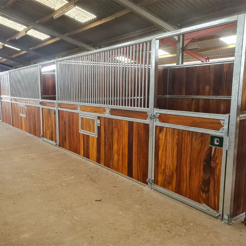 Horse Equipment Powder Coated Surface Horse Stall Fronts Stable Bamboo Wood Horse Stable Front Panel