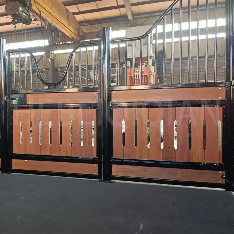 Horse Equipment Powder Coated Surface Horse Stall Fronts Stable Bamboo Wood Horse Stable Front Panel