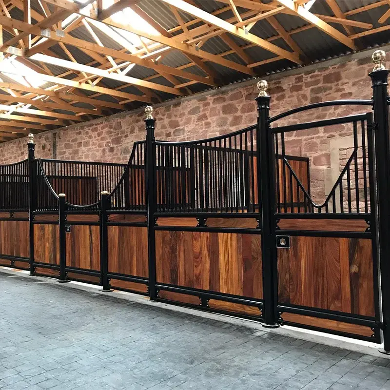 Horse Equipment Powder Coated Surface Horse Stall Fronts Stable Bamboo Wood Horse Stable Front Panel