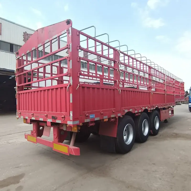 40FT 3 Axles 60Tons Drop Side Wall Fence Semi Trailer Horse Trailer Fences Semi-Trailer