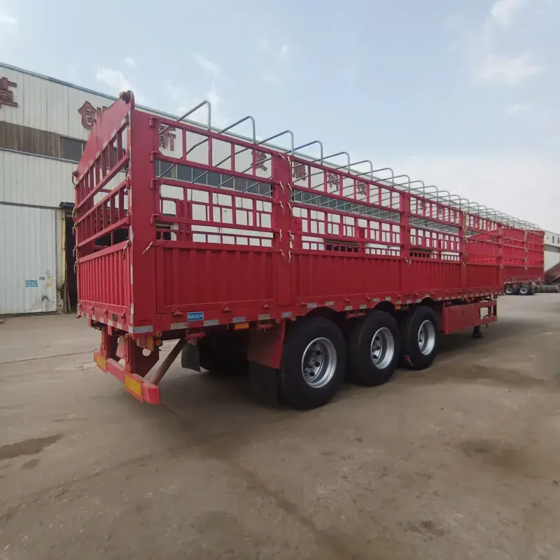 40FT 3 Axles 60Tons Drop Side Wall Fence Semi Trailer Horse Trailer Fences Semi-Trailer