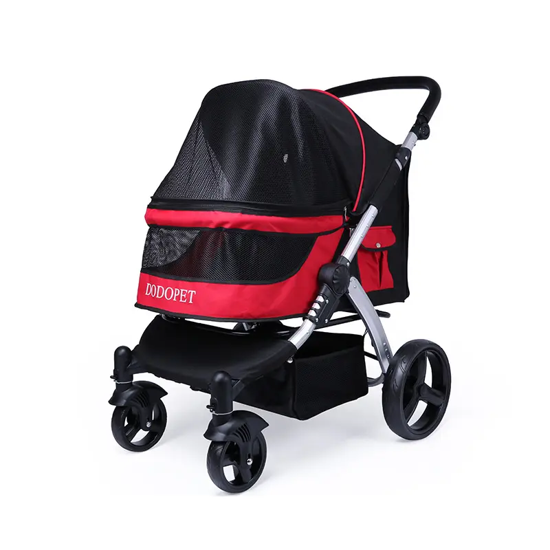Factory Hot Sale Wholesale Luxury Large Foldable Pet Cat Carrier Strollers Travel Cart Dog Travel Trolley