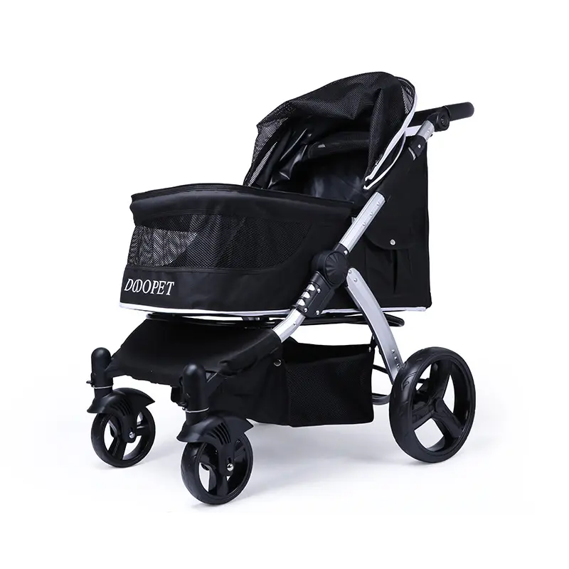 Factory Hot Sale Wholesale Luxury Large Foldable Pet Cat Carrier Strollers Travel Cart Dog Travel Trolley