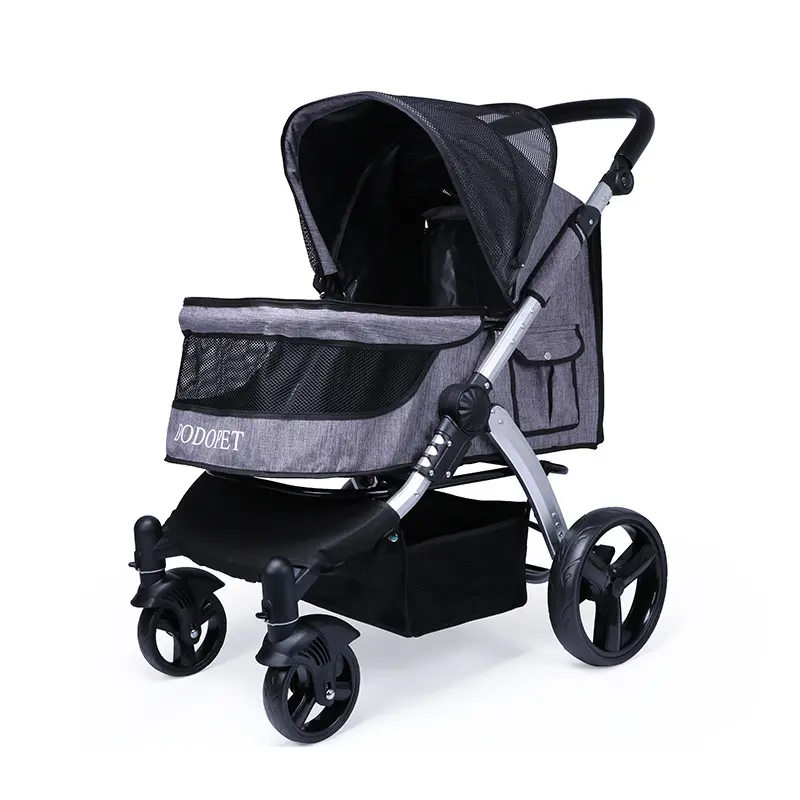 Factory Hot Sale Wholesale Luxury Large Foldable Pet Cat Carrier Strollers Travel Cart Dog Travel Trolley