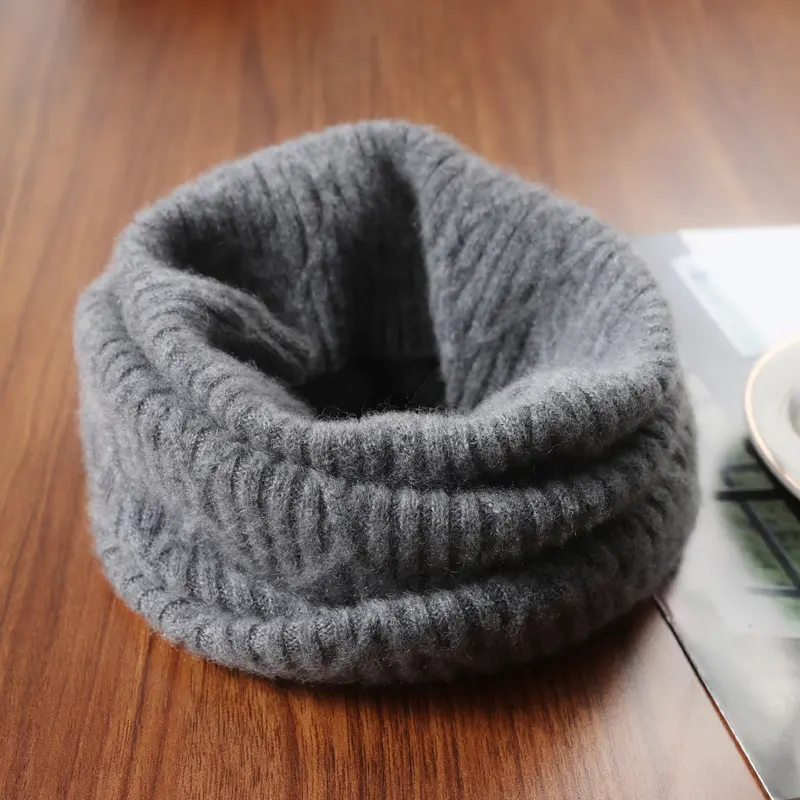 Women 100%Wool Ring Scarf Turtleneck False Collar One Loop Neckerchief Knitted Elastic Warm Soft Pattern Fashion Woolen Scarves