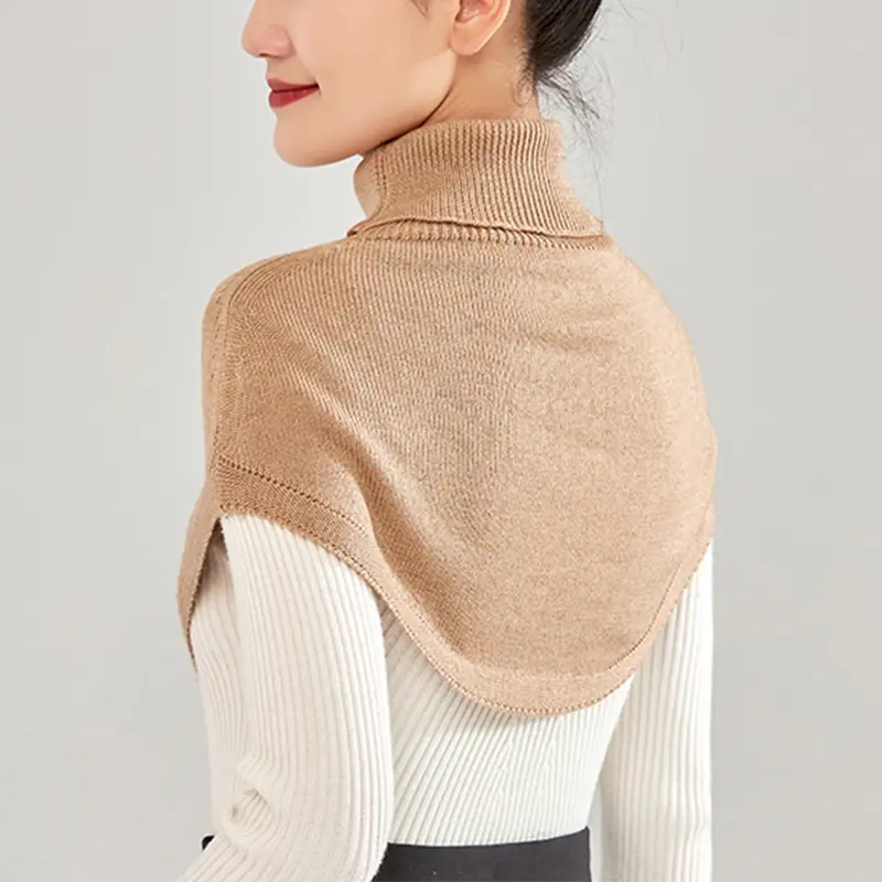 Women Wool Knitted Ring Scarf Winter Turtleneck Neckchief Warm Soft Cashmere Short Wraps Korea Fashion Fake Collar Girl