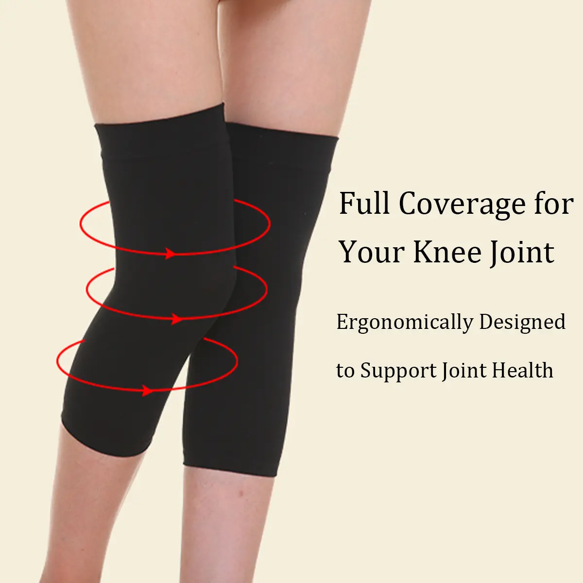 1Pair Women's Thin Cotton Kneepad Soft Warm Joints Protector Anti-slip Elastic Sport Gym Knee Brace For Yoga/Dance/Training/Run