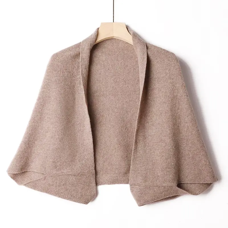100%Pure Wool Women's Knitted Shawl Soft Warm Wollen Cardigan Cloak Wraps Shoulder Neck Protect Multifunctional Pashmina Scarves