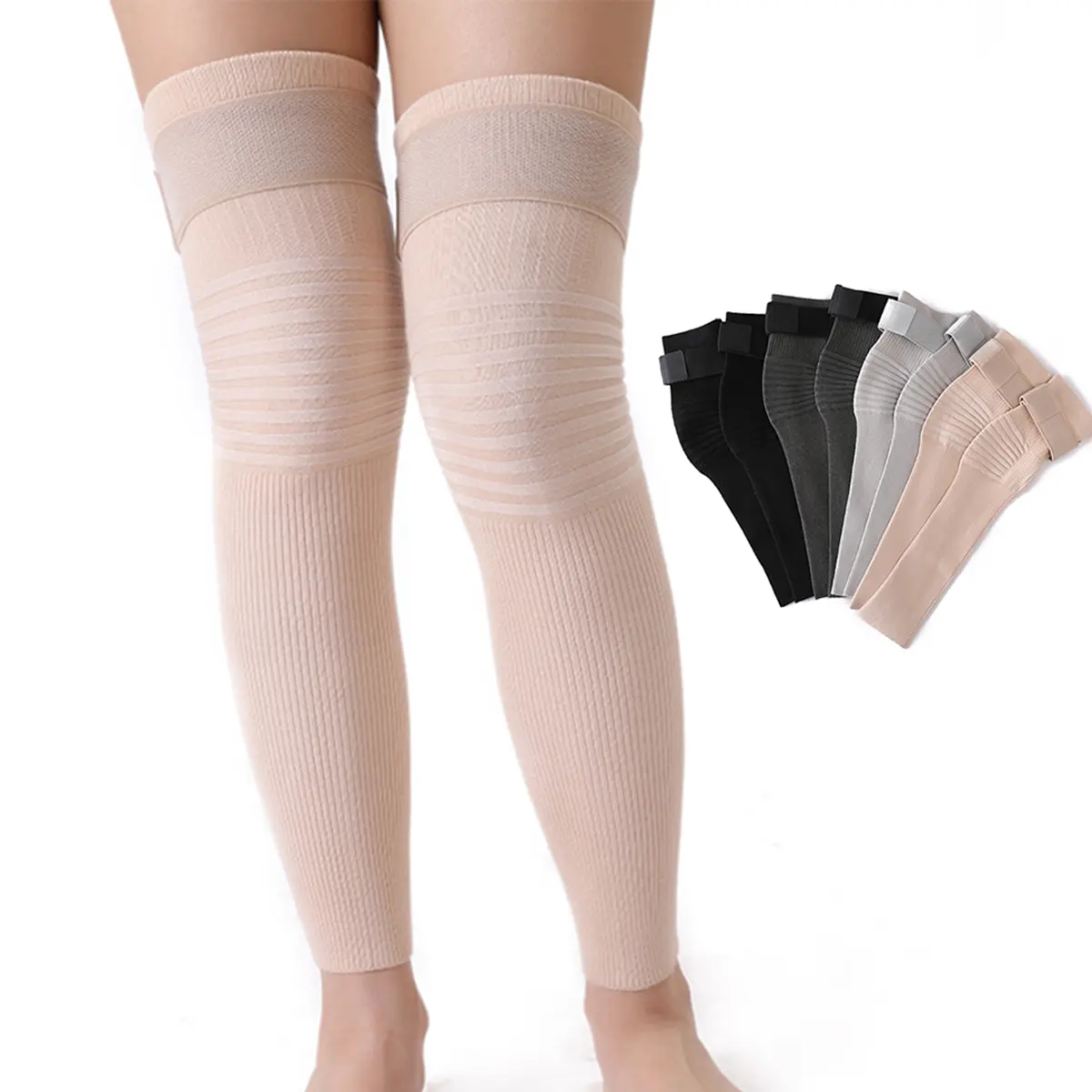 1 Pair Kneepad for Women Bandage Adjustable Elastic Non-Slip Long Knee Pads Arthritis Leg Warmer Outdoor Sports Knee Support
