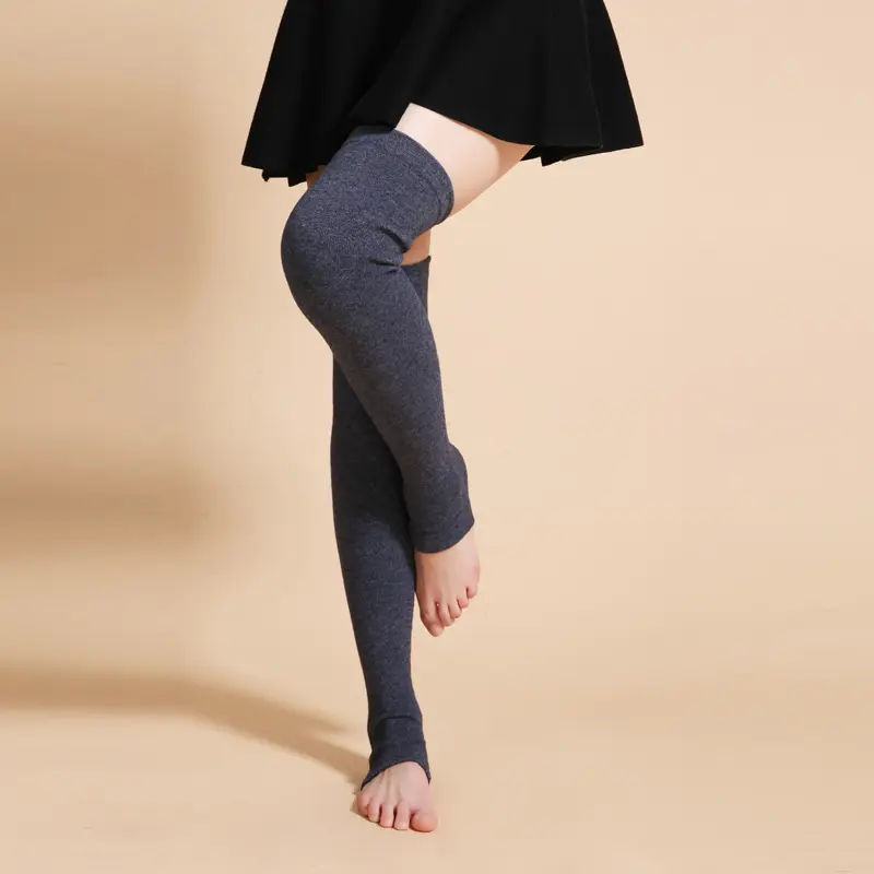 Wool Cashmere Leg Warmers for Women Winter Thermal Thick Warm Solid Knitted Thigh Sock Girls Knee High Sock Female Knee Sleeve