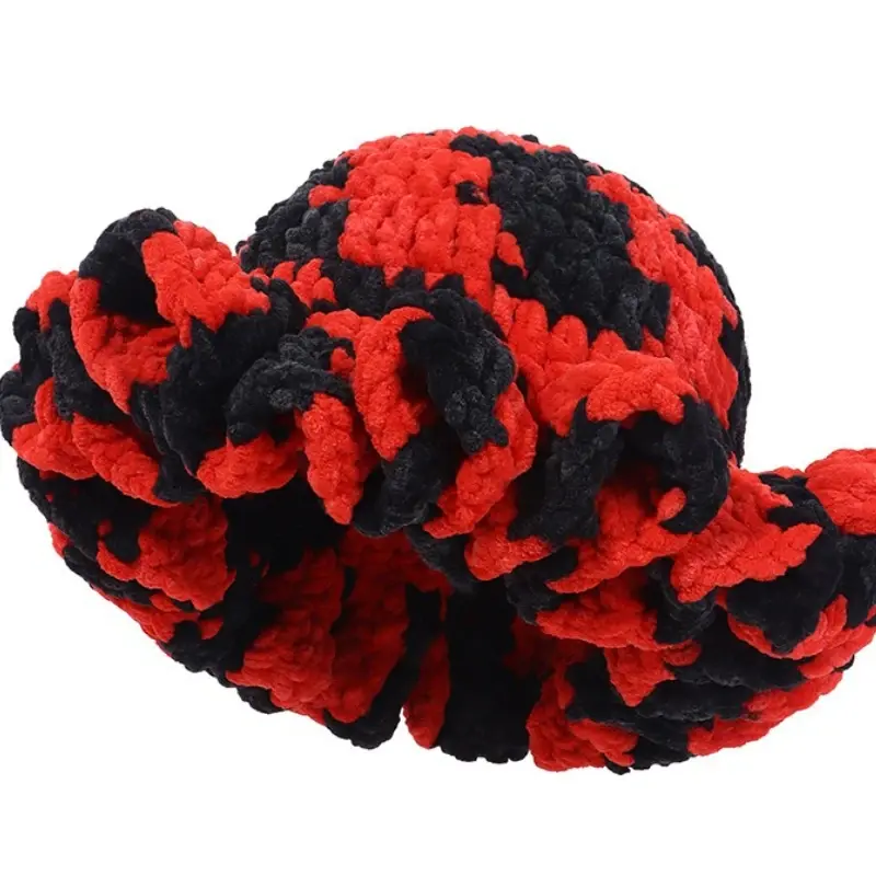 Ladies' Handmade Crocheted Knitted Hat with Folded Lotus Leaf Edges, Fisherman's Hat with Thickened Yarn and Pullover Cap