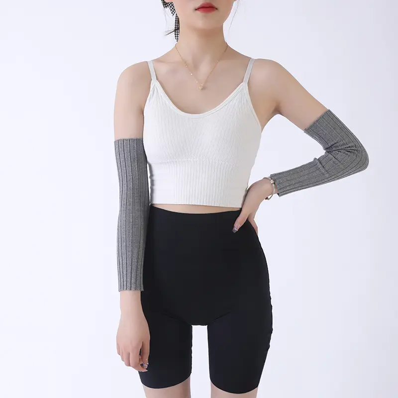 Women Autumn Thin Long Knitted Elbow Pads Elastic Gym Sports Yoga Arm Sleeve Warmers Wristband Support Brace Winter False Cuffs