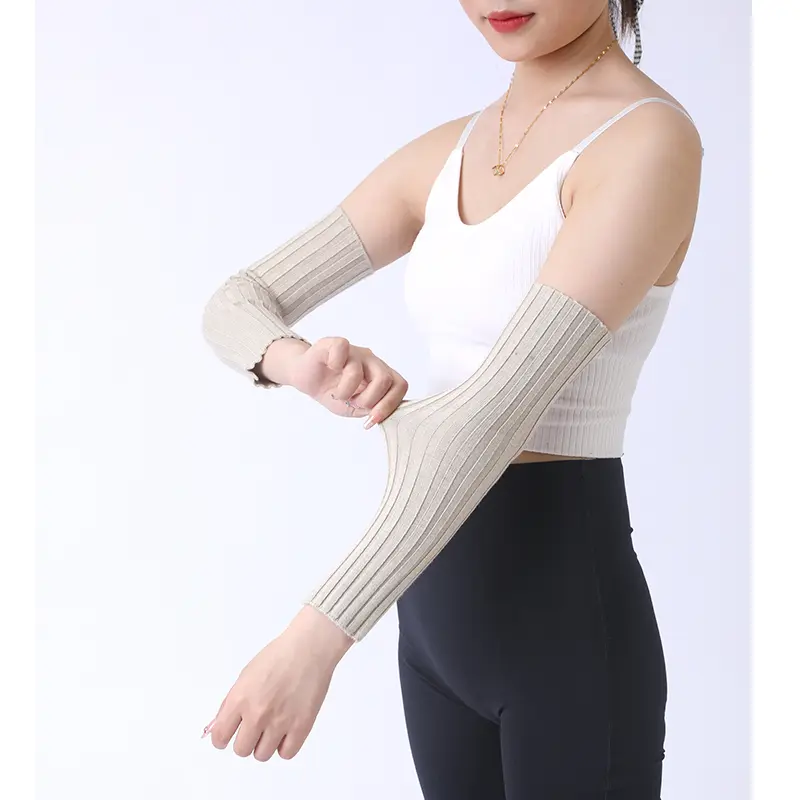 Women Autumn Thin Long Knitted Elbow Pads Elastic Gym Sports Yoga Arm Sleeve Warmers Wristband Support Brace Winter False Cuffs