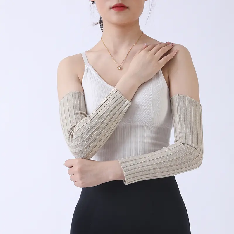 Women Autumn Thin Long Knitted Elbow Pads Elastic Gym Sports Yoga Arm Sleeve Warmers Wristband Support Brace Winter False Cuffs