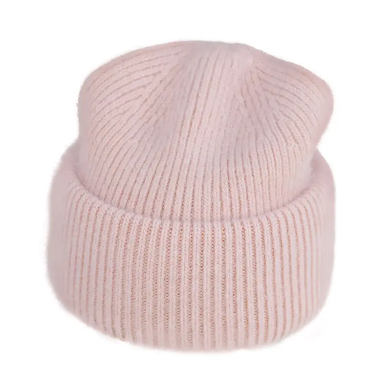 Women's Solid Color Rabbit Fur Hat with Thick Velvet and Warm Knitted Hat Cover for Autumn and Winter, Cycling Hat