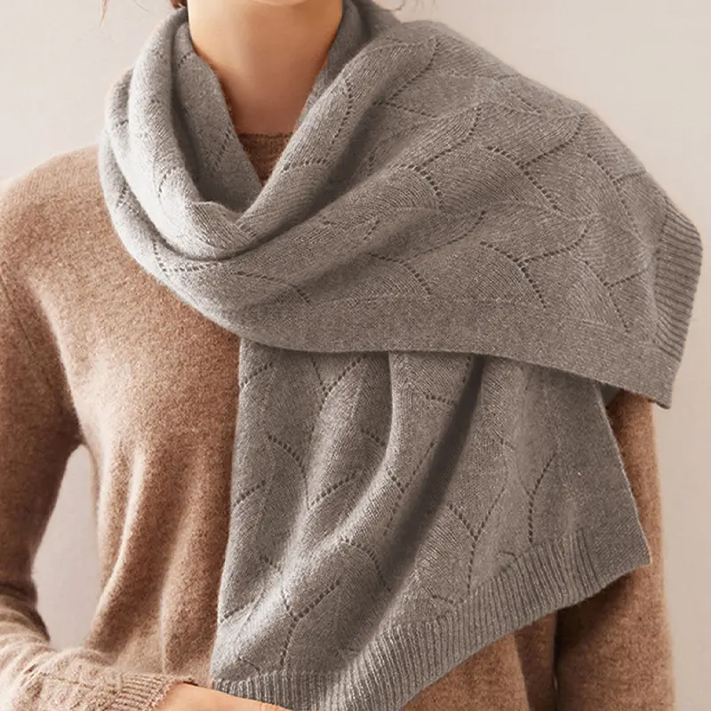 100%Wool Knitted Cloak Cardigan Women's Clothing Korean Fashion Hollow Loose Sweater Shawl Warm Soft Wollen Poncho Cape Jacket