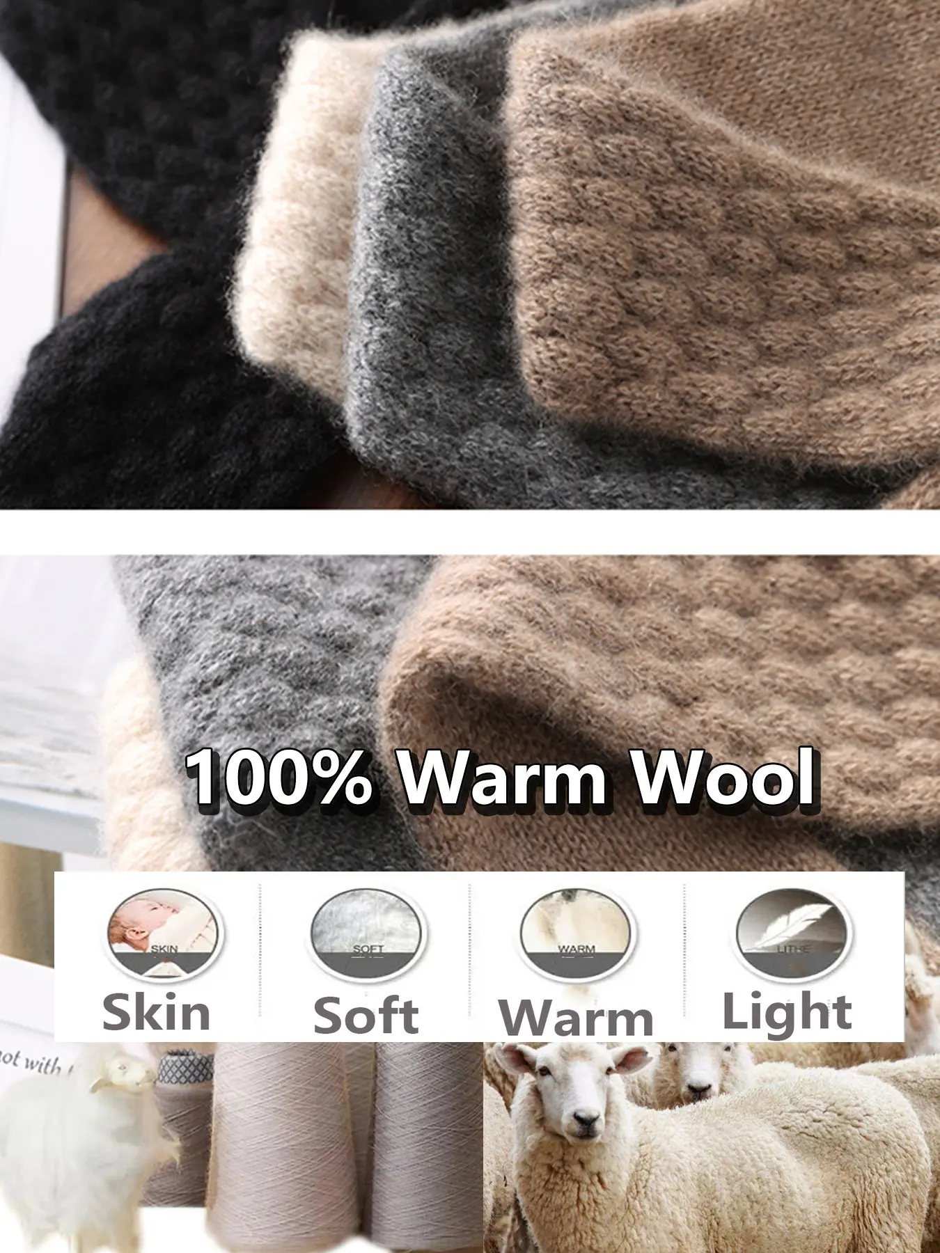 100%Wool Women Bowknot Cross Knit Ring Scarves Fashion Autumn Winter Solid Color Elastic Soft Wollen Fake Collar Neck Warmers