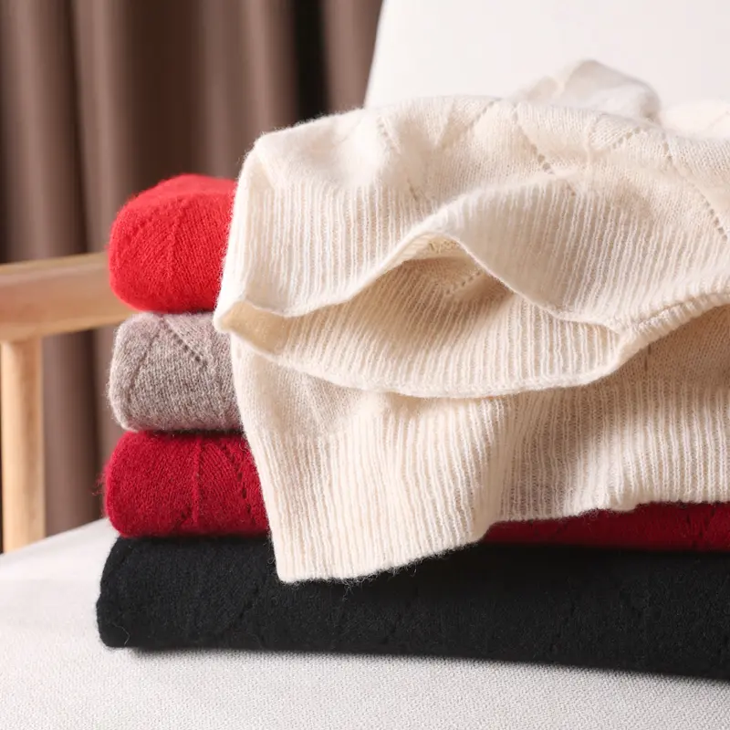 100%Wool Knitted Shawls For Women Autumn Winter Hollow Out Cardigan Cape Korea Fashion Pashmina Scarf Warm Soft Cashmere  Wrap