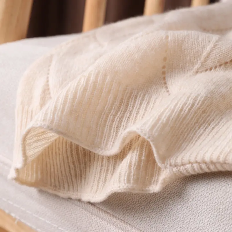 100%Wool Knitted Shawls For Women Autumn Winter Hollow Out Cardigan Cape Korea Fashion Pashmina Scarf Warm Soft Cashmere  Wrap