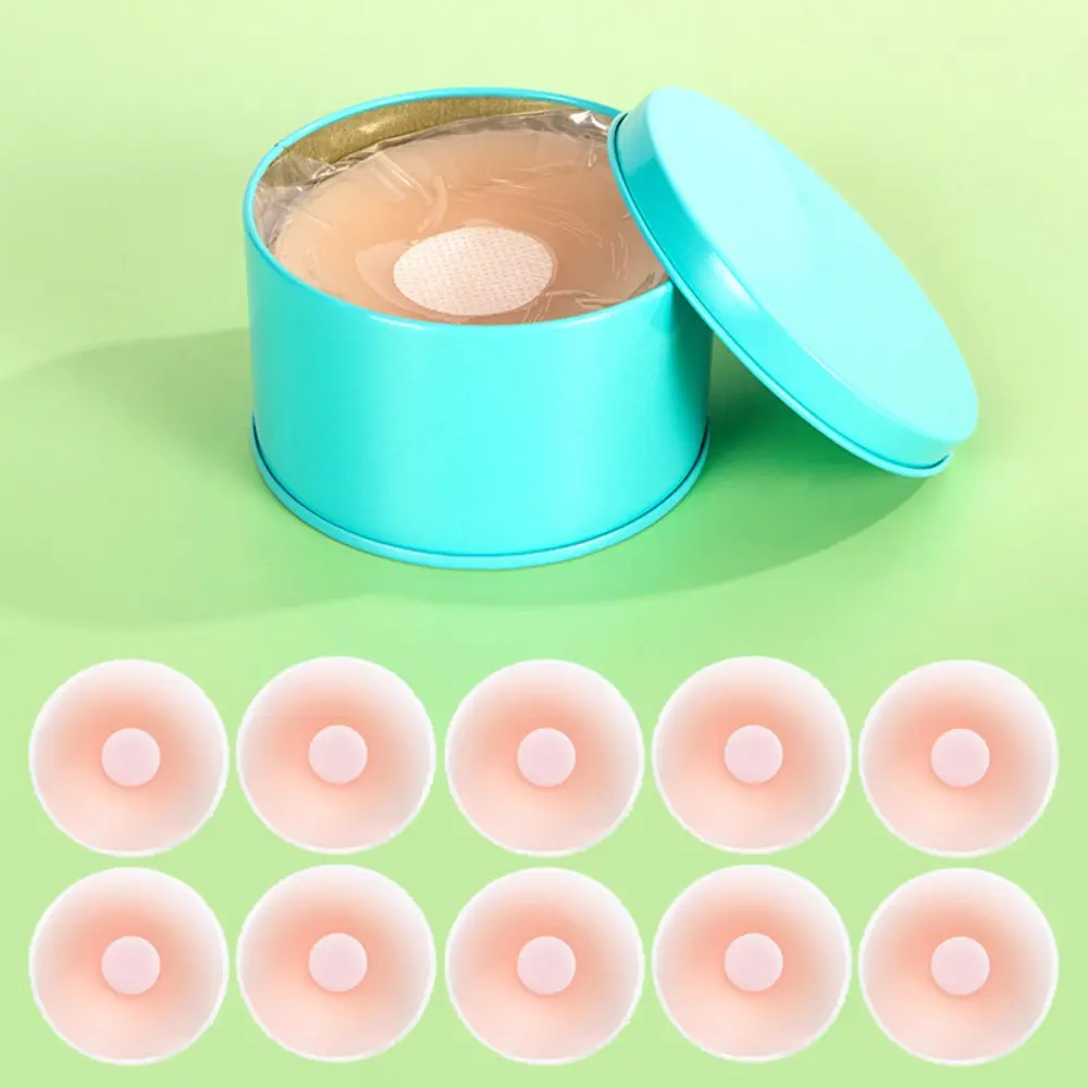 10PCS Reusable Women Breast Petals Lift Nipple Cover Invisible Adhesive Strapless Backless Stick on Bra Silicone Breast Stickers