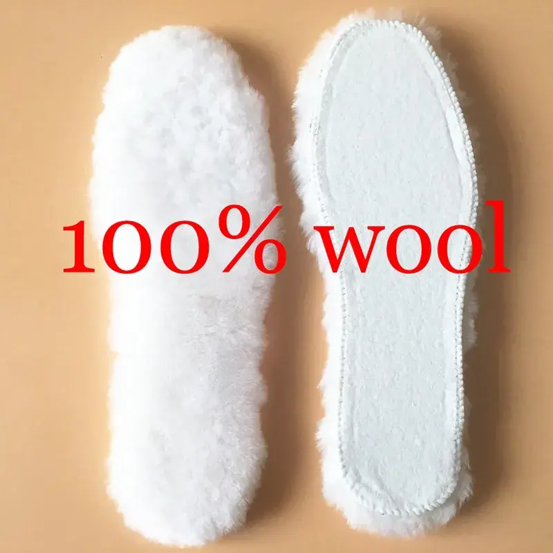 Natural Sheepskin Insoles Winter Real Fur Wool Insoles Men Women Warm Soft Thick Warm Cashmere Snow Boots Shoe Pad